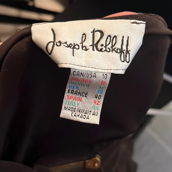 Joseph Ribkoff Brown Women’s Fitted Top with Gold Zipper - Picture 7 of 7